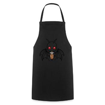 Mothman Bubble Tea - Kochschürze - Schwarz - Vorne - AI Model Male 185 dark (185cm)
