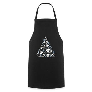 Christmas Christmas Tree Paw Paw Print - Cooking Apron - black - Front - AI Model Male 185 dark (185cm)