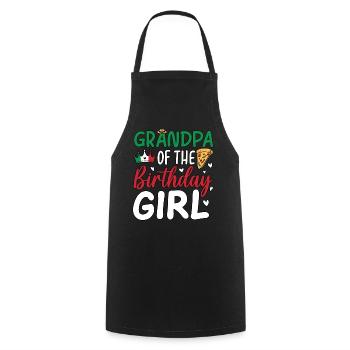 Papi de la fille d’anniversaire - Tablier de cuisine - noir - Devant - AI Model Male 185 dark (185cm)