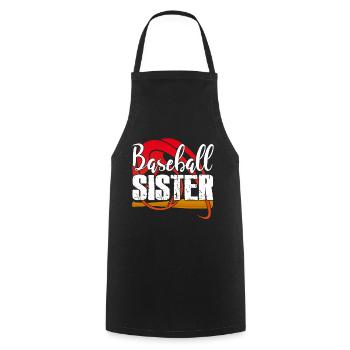 I am A Baseball Sister - Cooking Apron - black - Front - AI Model Male 185 dark (185cm)