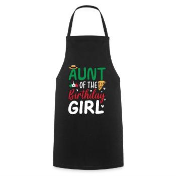 Tante de la fille d’anniversaire - Tablier de cuisine - noir - Devant - AI Model Male 185 dark (185cm)