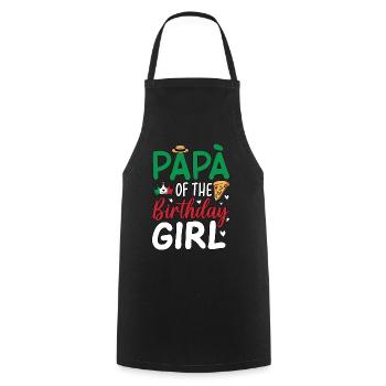 Papà De La Fille D’anniversaire - Tablier de cuisine - noir - Devant - AI Model Male 185 dark (185cm)