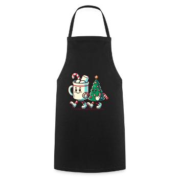 Joyeux Noël Look Vintage Rétro - Tablier de cuisine - noir - Devant - AI Model Male 185 dark (185cm)