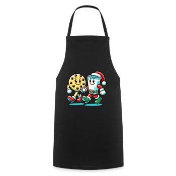 Fröhliche Weihnachtszeit Kekse Und Milch - Kochschürze - Schwarz - Vorne - AI Model Male 185 dark (185cm)
