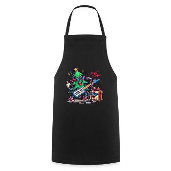 Noël Rétro Rocking Sain - Tablier de cuisine - noir - Devant - AI Model Male 185 dark (185cm)