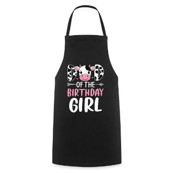 Papa de la fille d’anniversaire - Tablier de cuisine - noir - Devant - AI Model Male 185 dark (185cm)