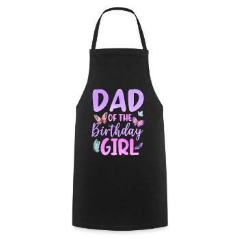 Papa de la fille d’anniversaire - Tablier de cuisine - noir - Devant - AI Model Male 185 dark (185cm)