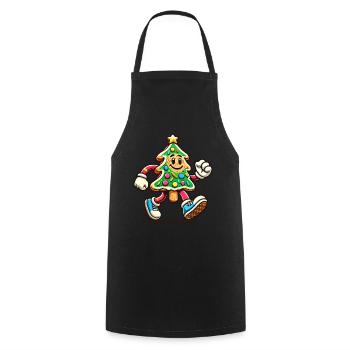 Merry Christmas Cookie Tree Figurine - Cooking Apron - black - Front - AI Model Male 185 dark (185cm)