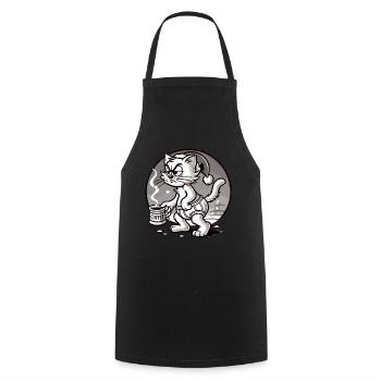 Mürrische Katze Mit Kaffee Weihnachten - Kochschürze - Schwarz - Vorne - AI Model Male 185 dark (185cm)