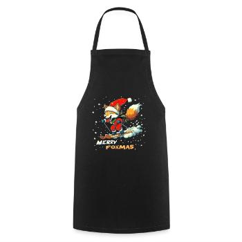 Noël Renard Joyeux Foxmas Ski Neige - Tablier de cuisine - noir - Devant - AI Model Male 185 dark (185cm)