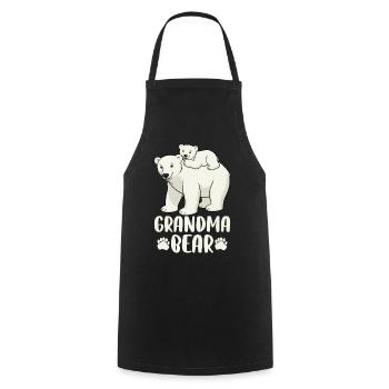 Grandma Bear - Cooking Apron - black - Front - AI Model Male 185 dark (185cm)