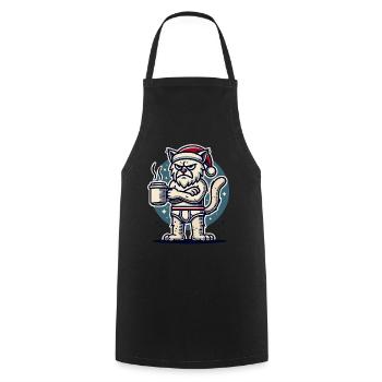 Chat avec un chapeau de Noël - Tablier de cuisine - noir - Devant - AI Model Male 185 dark (185cm)