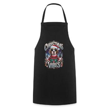Beagle Christmas Vibes - Cooking Apron - black - Front - AI Model Male 185 dark (185cm)