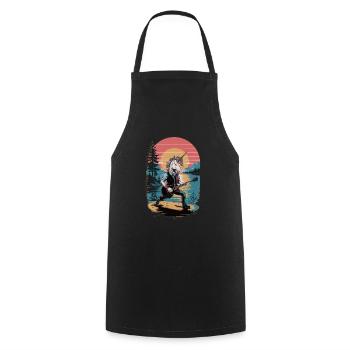 Rock Unicorn with Guitar - Cooking Apron - black - Front - AI Model Male 185 dark (185cm)