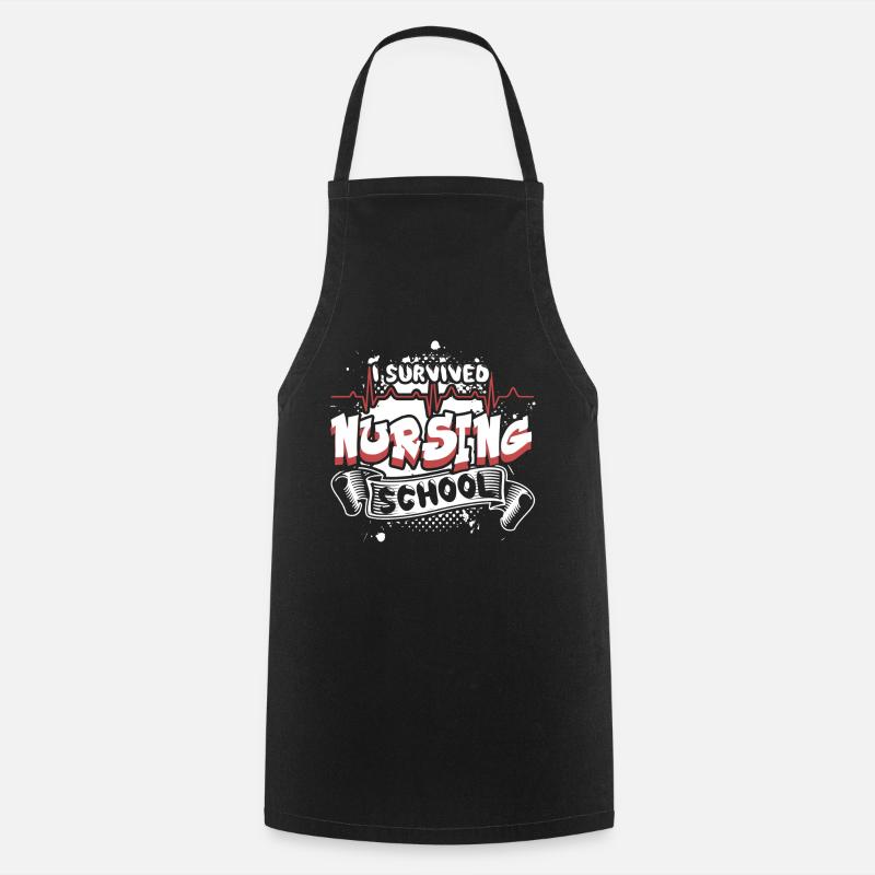 I Survived Nursing School - Cooking Apron - black