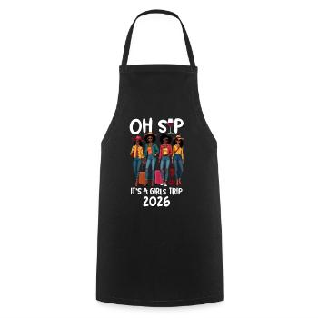 Oh Sip C’est un voyage entre filles 2026 - Tablier de cuisine - noir - Devant - AI Model Male 185 dark (185cm)