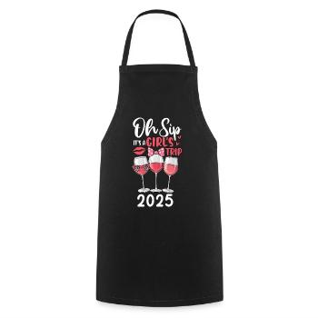 Oh Sip C’est un voyage entre filles 2025 - Tablier de cuisine - noir - Devant - AI Model Male 185 dark (185cm)