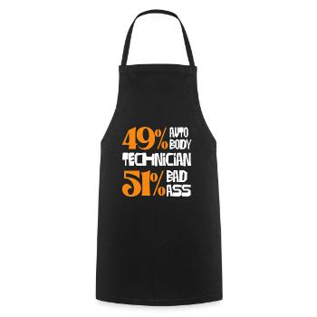 49% Car Mechanic 51% Bad Ass Humor - Cooking Apron - black - Front - AI Model Male 185 dark (185cm)
