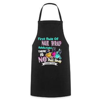 Nail Artist First Rule Of Nail Wrap - Cooking Apron - black - Front - AI Model Male 185 dark (185cm)