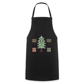 Joyeux sapin de Noël avec des cadeaux - Tablier de cuisine - noir - Devant - AI Model Male 185 dark (185cm)