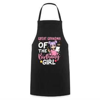 Great Grandma Of The Birthday Girl - Cooking Apron - black - Front - AI Model Male 185 dark (185cm)