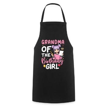 Grand-mère de la fille d’anniversaire - Tablier de cuisine - noir - Devant - AI Model Male 185 dark (185cm)