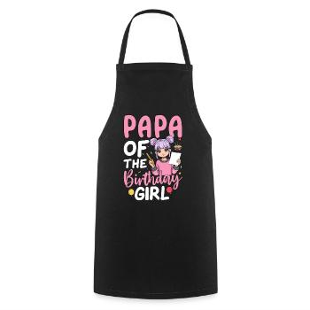 Papa Of The Birthday Girl - Cooking Apron - black - Front - AI Model Male 185 dark (185cm)