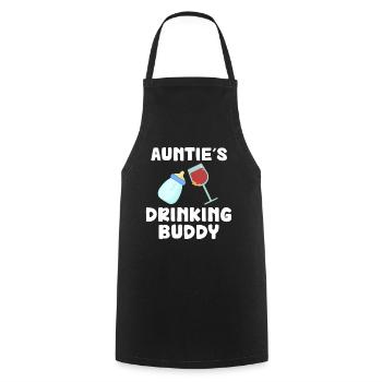Auntie's Drinking Buddy Funny - Cooking Apron - black - Front - AI Model Male 185 dark (185cm)