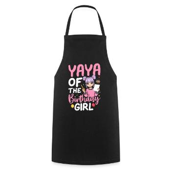 Yaya de la fille d’anniversaire - Tablier de cuisine - noir - Devant - AI Model Male 185 dark (185cm)