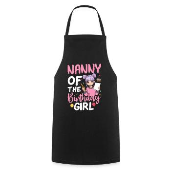 Nounou de la fille d’anniversaire - Tablier de cuisine - noir - Devant - AI Model Male 185 dark (185cm)