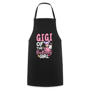 Gigi de la fille d’anniversaire - Tablier de cuisine - noir - Devant - AI Model Male 185 dark (185cm)