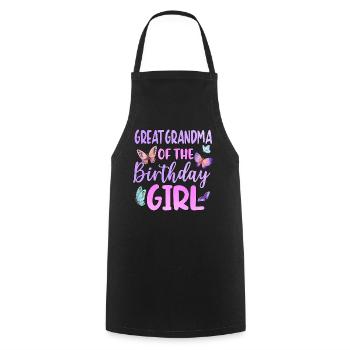 Great Grandma Of The Birthday Girl - Cooking Apron - black - Front - AI Model Male 185 dark (185cm)