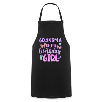 Grand-mère de la fille d’anniversaire - Tablier de cuisine - noir - Devant - AI Model Male 185 dark (185cm)