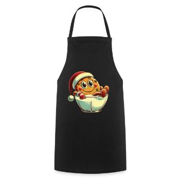 Merry Christmas Retro Cookie Design - Cooking Apron - black - Front - AI Model Male 185 dark (185cm)