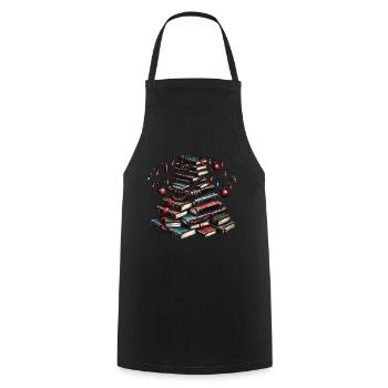 Weihnachtsfreude Für Buchliebhaber - Kochschürze - Schwarz - Vorne - AI Model Male 185 dark (185cm)