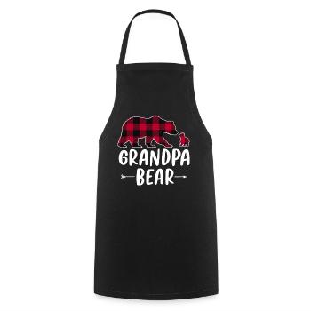 Grand-père Ours - Tablier de cuisine - noir - Devant - AI Model Male 185 dark (185cm)