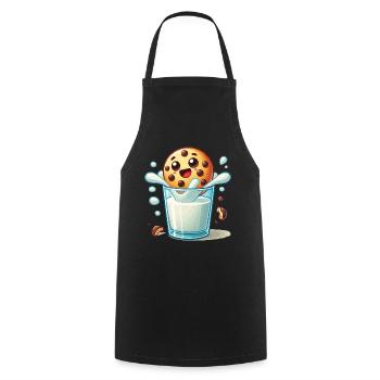 Fröhlicher Keks Im Milchglas Weihnachten - Kochschürze - Schwarz - Vorne - AI Model Male 185 dark (185cm)