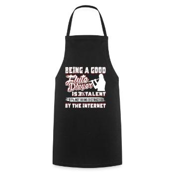 Being A Good Flute Player - Cooking Apron - black - Front - AI Model Male 185 dark (185cm)