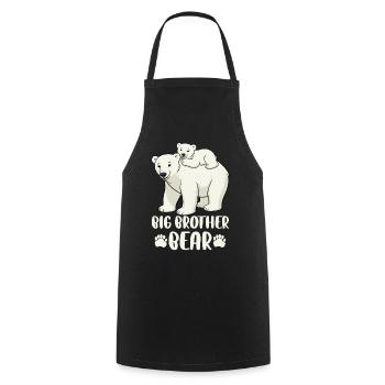 Grand frère ours - Tablier de cuisine - noir - Devant - AI Model Male 185 dark (185cm)