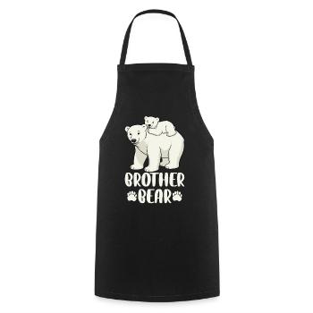 Frère Ours - Tablier de cuisine - noir - Devant - AI Model Male 185 dark (185cm)