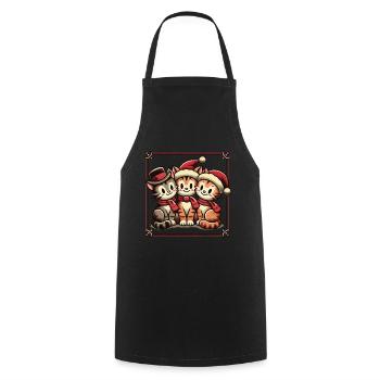 niCute Cats Noël Style Rétro - Tablier de cuisine - noir - Devant - AI Model Male 185 dark (185cm)