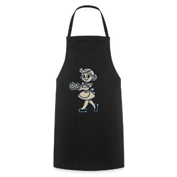 Cuisinier joyeux avec des biscuits - Tablier de cuisine - noir - Devant - AI Model Male 185 dark (185cm)