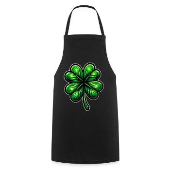 Trèfle à quatre feuilles - Tablier de cuisine - noir - Devant - AI Model Male 185 dark (185cm)