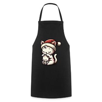 Cute Cats Christmas With Hat - Cooking Apron - black - Front - AI Model Male 185 dark (185cm)