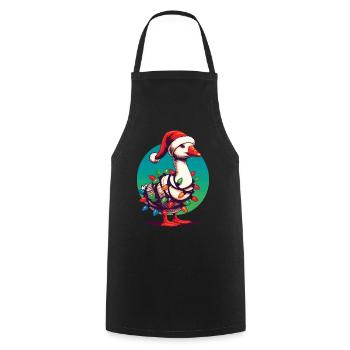 gWeihnachten Lustiger Tollpatsch Gans - Kochschürze - Schwarz - Vorne - AI Model Male 185 dark (185cm)