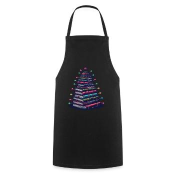 Book Stack Tree for Book Lovers Christmas - Cooking Apron - black - Front - AI Model Male 185 dark (185cm)