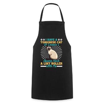 Chat tonkinois - Tablier de cuisine - noir - Devant - AI Model Male 185 dark (185cm)