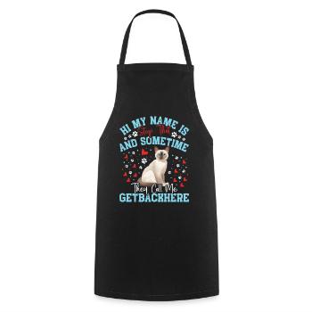 Chat tonkinois - Tablier de cuisine - noir - Devant - AI Model Male 185 dark (185cm)