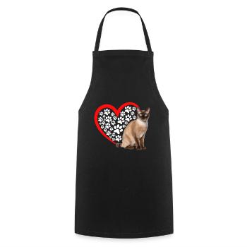 Chat tonkinois - Tablier de cuisine - noir - Devant - AI Model Male 185 dark (185cm)