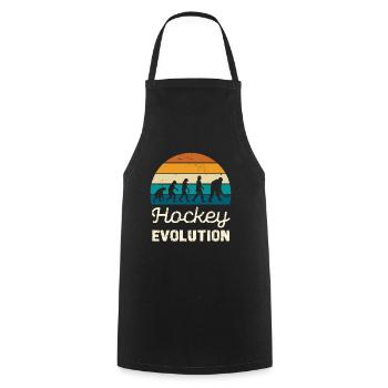 Hockey Evolution Retro Illustration - Kochschürze - Schwarz - Vorne - AI Model Male 185 dark (185cm)